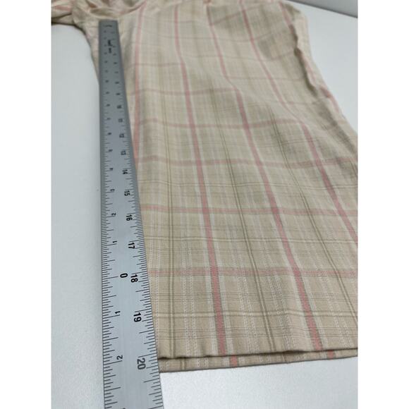 St. John's Bay Stretch Check High Rise‎ Capri Pants Cream Golf Country Club 16 - Picture 8 of 9